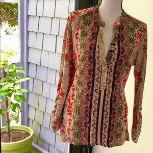 Anthropologie Tiny brand floral long sleeve top